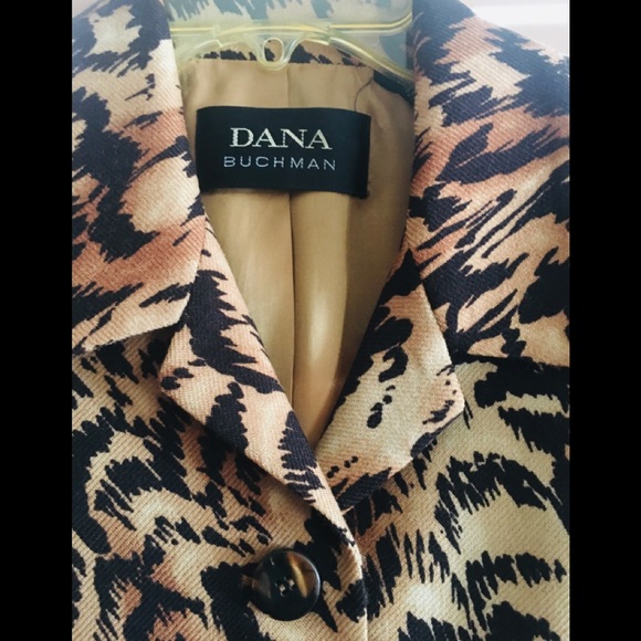 Dana Buchman 3/4 Car-length Coat - Tiger Print - 100% Wool - Picture 2 of 7